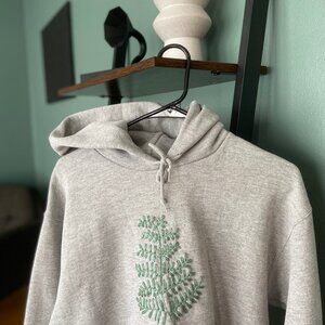 Hand Embroidered Grey hoodie!